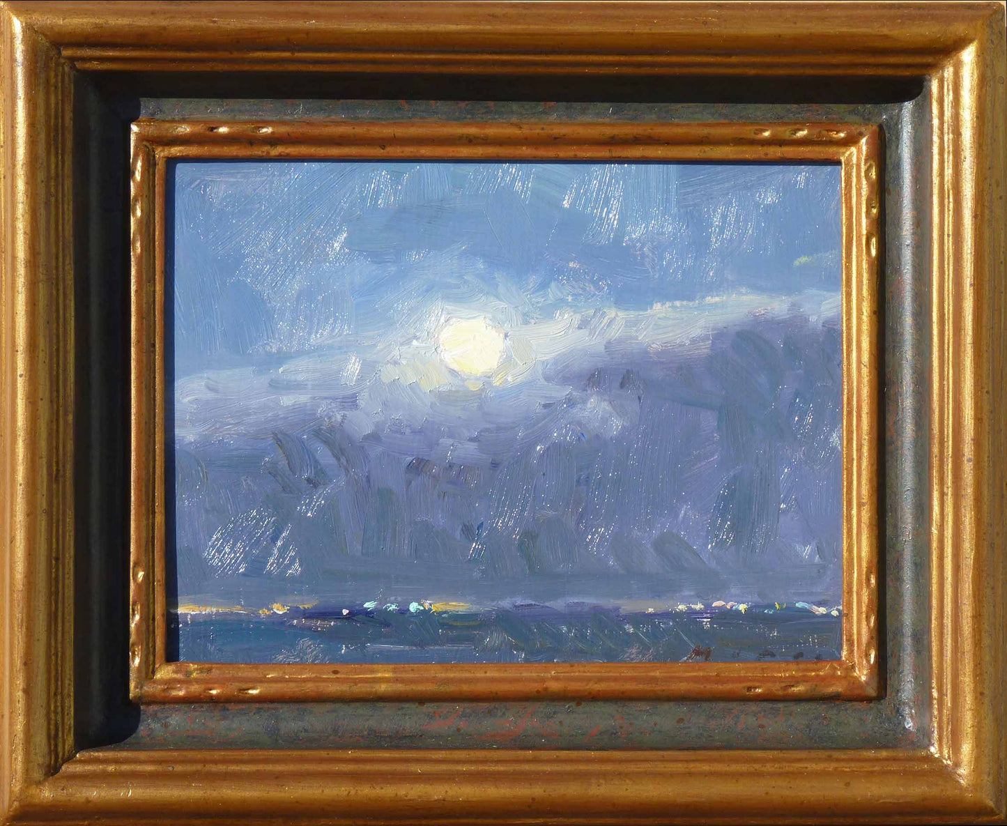 "Moonrise L.A. Harbor" Original Oil Painting by Stephen Mirich