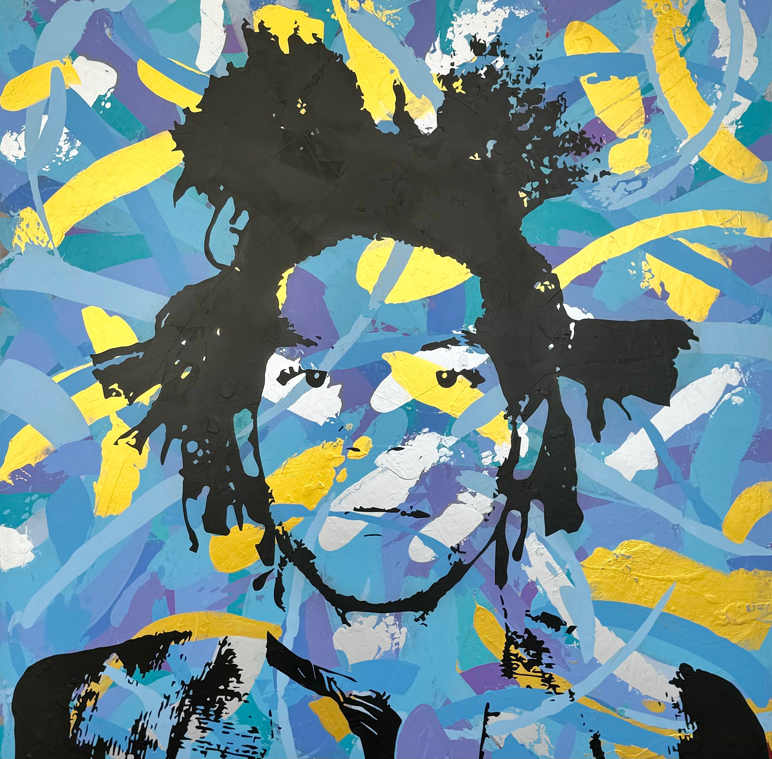 “Basquiat” Original Acrylic Painting by Dennis Jarvis – Gallery Of Hermosa