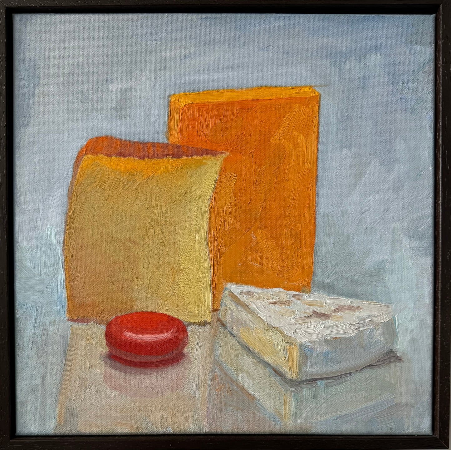 “Manchego, Brie, Babybel, Sharp Cheddar” Original Oil Painting by Bernard Fallon