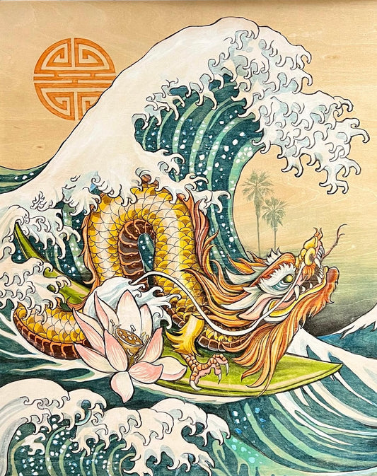 "Dragon Riding the Great Wave"