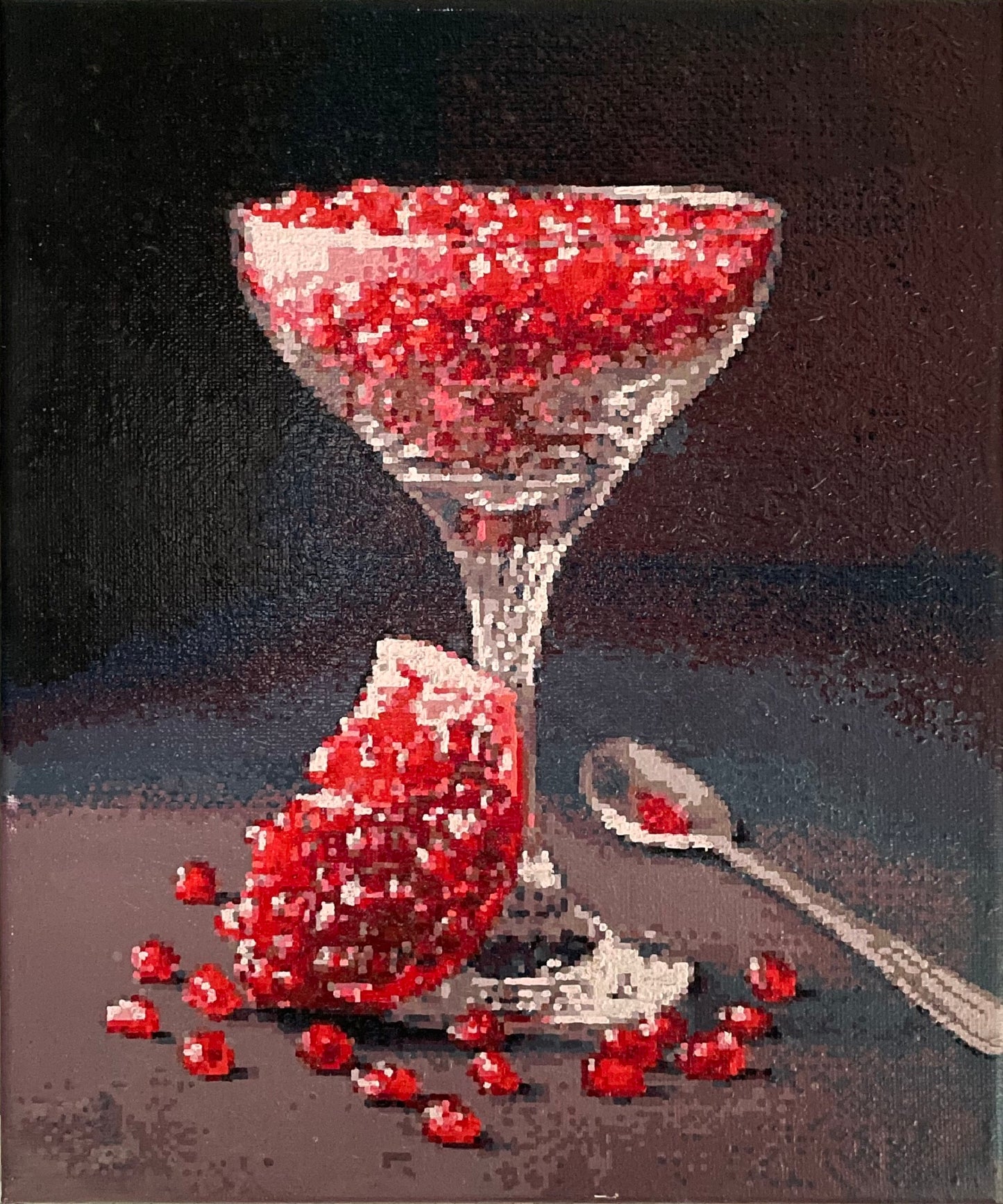 Pomegranate with pixels